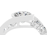 White gold Bezel Set Round Cut Diamond Split Shank Ring_4