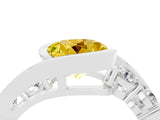 White gold Bezel Set Round Cut Diamond Split Shank Ring_4