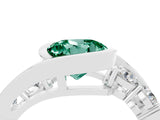 White gold Bezel Set Round Cut Diamond Split Shank Ring_4