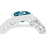 White gold Bezel Set Round Cut Diamond Split Shank Ring_4