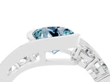 White gold Bezel Set Round Cut Diamond Split Shank Ring_4