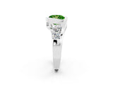 White gold Bezel Set Round Cut Diamond Split Shank Ring_8