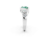 White gold Bezel Set Round Cut Diamond Split Shank Ring_8