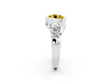 White gold Bezel Set Round Cut Diamond Split Shank Ring_8