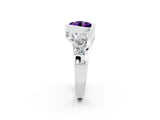 White gold Bezel Set Round Cut Diamond Split Shank Ring_8