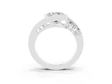 White gold Bezel Set Round Cut Diamond Split Shank Ring_9