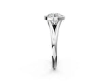 White gold Bezel Set Round Cut Solitaire Ring with Tapered Band 2