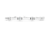 White gold Bezel Set Round Diamond Bamboo Link Bracelet