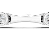 White gold Bezel Set Round Diamond Bamboo Link Bracelet_3