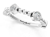 White gold Bezel Set Round Diamond Beaded Band_22