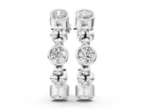 White gold Bezel Set Round Diamond Beaded Hoop Earrings_39