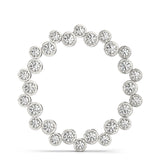 White gold Bezel Set Round Diamond Circle Pendant 1
