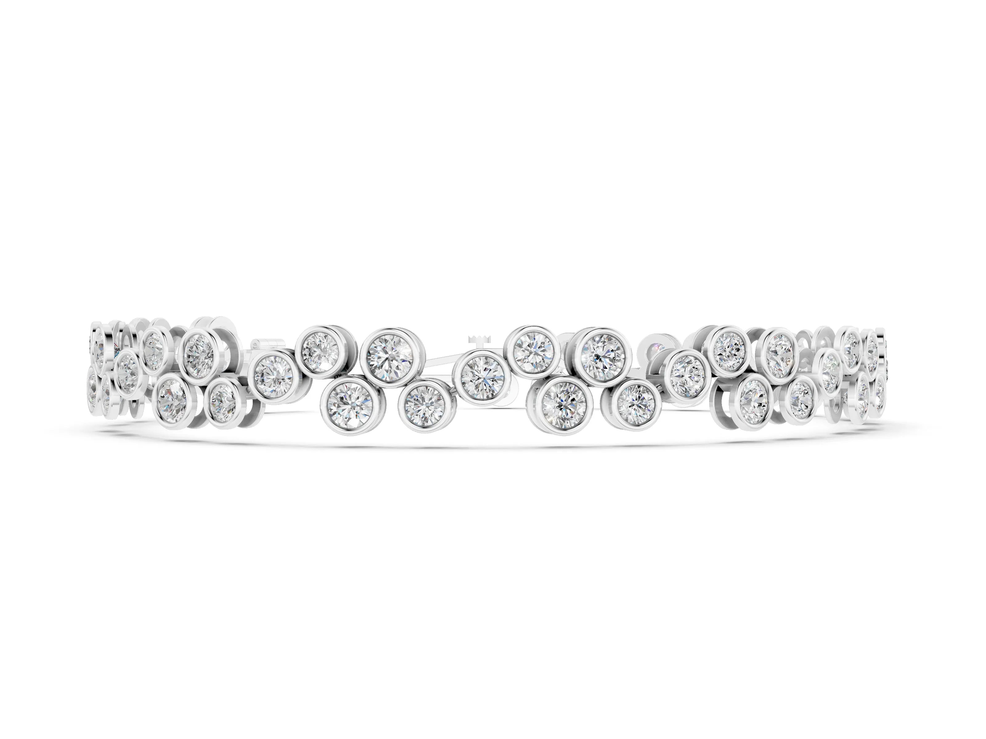 Sterling Silver Lab-Grown Diamond Bezel Cluster Bracelet