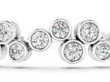 Silver 10.71 Carat F-G VS-SI Bezel Set Round Diamond Cluster Tennis Bracelet