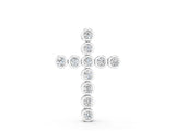 White gold Bezel-Set Round Diamond Cross Pendant_42