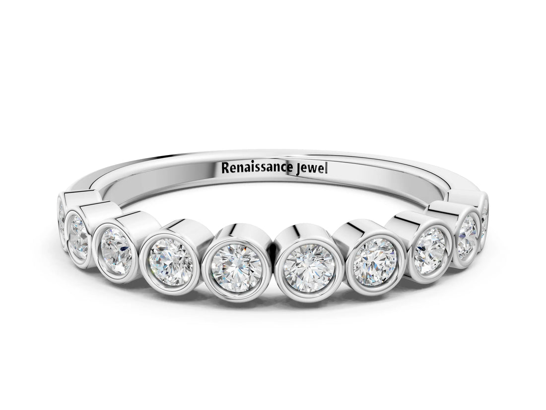White gold Bezel Set Round Diamond Eternity Band_16
