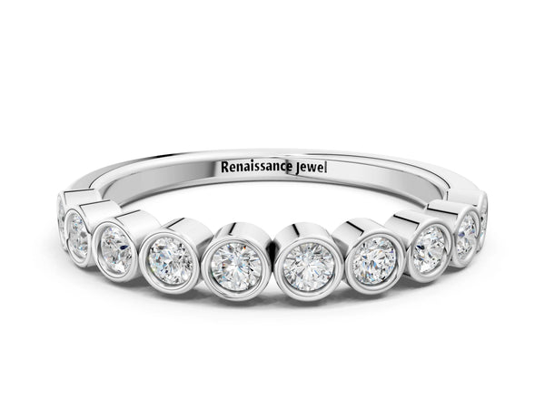 White gold Bezel Set Round Diamond Eternity Band