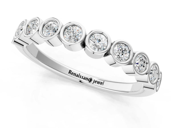 White gold Bezel Set Round Diamond Eternity Band