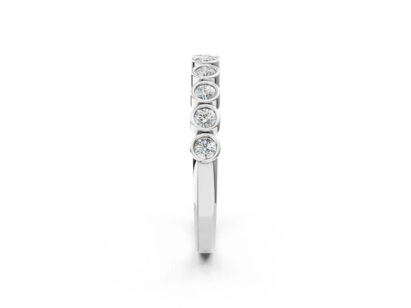 Silver Bezel Set Round Diamond Eternity Band