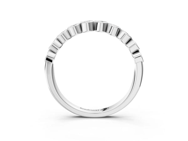 Platinum Bezel Set Round Diamond Eternity Band