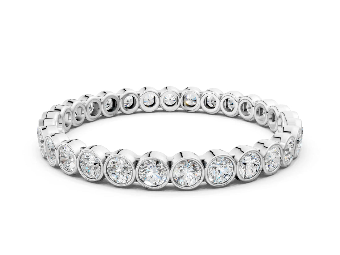 White gold Bezel-Set Round Diamond Eternity Band_2