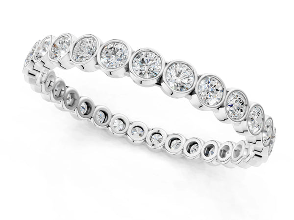 Platinum Bezel-Set Round Diamond Eternity Band