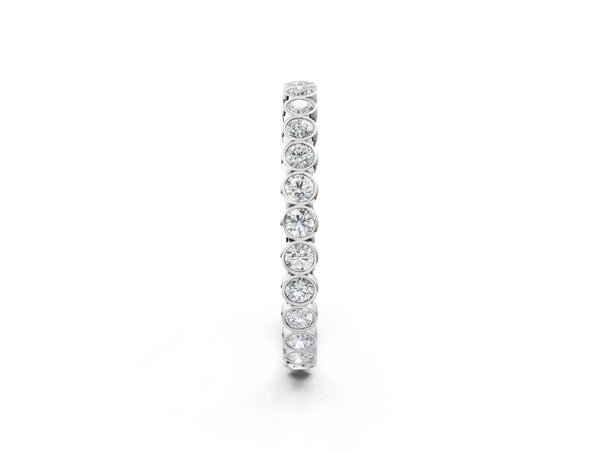 Platinum Bezel-Set Round Diamond Eternity Band