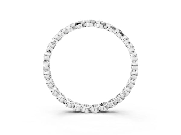 Platinum Bezel-Set Round Diamond Eternity Band