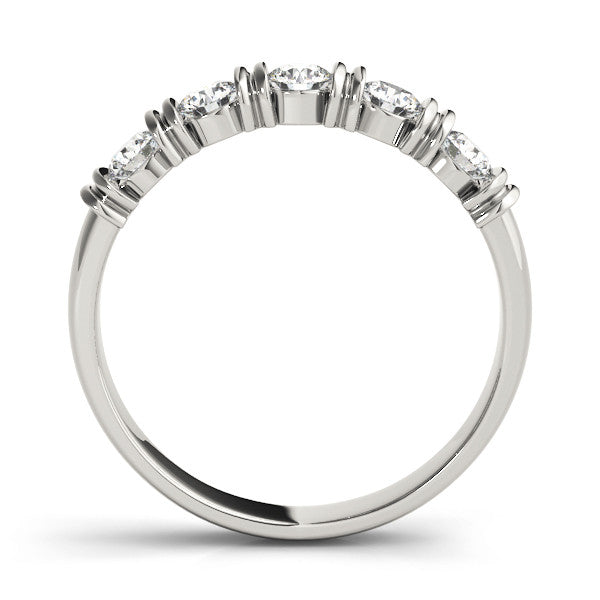 White gold Bezel-Set Round Diamond Half-Eternity Band 1