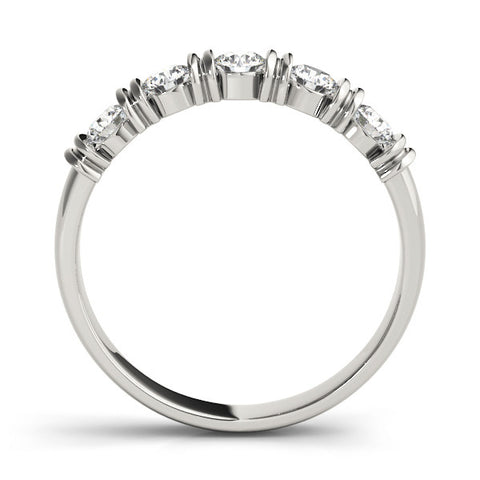 White gold Bezel-Set Round Diamond Half-Eternity Band 1