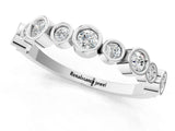White gold Bezel Set Round Diamond Half Eternity Band_18