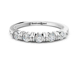 White gold Bezel-Set Round Diamond Half-Eternity Band_4
