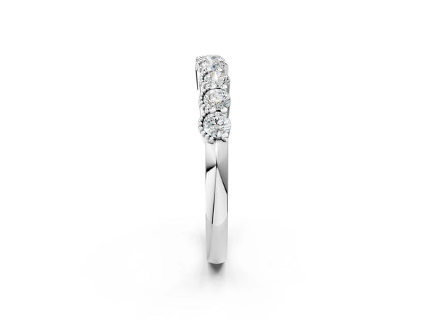 White gold Bezel-Set Round Diamond Half Eternity Band