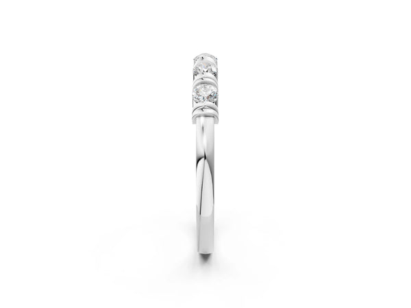 White gold Bezel-Set Round Diamond Half-Eternity Band
