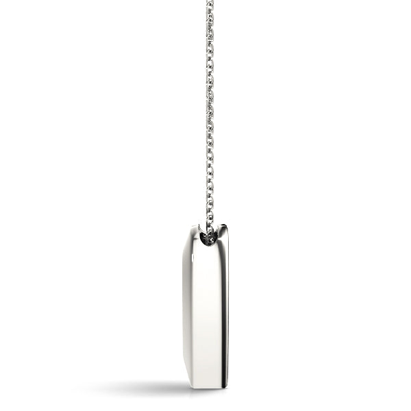 Silver Bezel-Set Round Diamond Heart Pendant