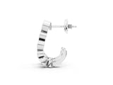 White gold Bezel Set Round Diamond Hoop Earrings_15