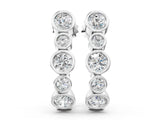 White gold Bezel Set Round Diamond Hoop Earrings_19