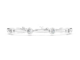 White gold Bezel Set Round Diamond Link Bracelet with Box Clasp