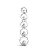 White gold Bezel-Set Round Diamond Pendant with Prong Setting 1