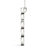 White gold Bezel-Set Round Diamond Pendant with Prong Setting 2