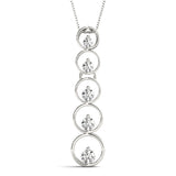 White gold Bezel-Set Round Diamond Pendant with Prong Setting