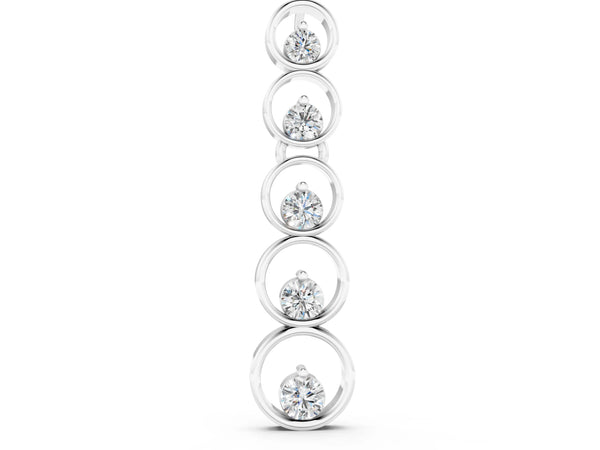 White gold Bezel-Set Round Diamond Pendant with Prong Setting