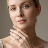 White gold Bezel Set Round Diamond Split Shank Pavé Ring_28