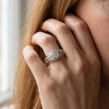White gold Bezel Set Round Diamond Split Shank Pavé Ring_29