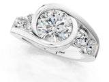 White gold Bezel Set Round Diamond Split Shank Ring_12