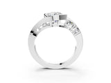 White gold Bezel Set Round Diamond Split Shank Ring_14