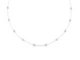 14K White Gold 2.65 Carat E VS Bezel-Set Round Diamond Station Necklace