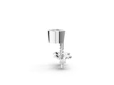 Silver 1.02 Carat F-G VS-SI Bezel Set Round Diamond Stud Earrings with Push Back