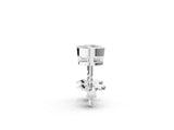White gold Bezel Set Round Diamond Stud Earrings_21