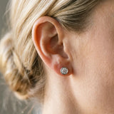 White gold Bezel Set Round Diamond Stud Earrings_26